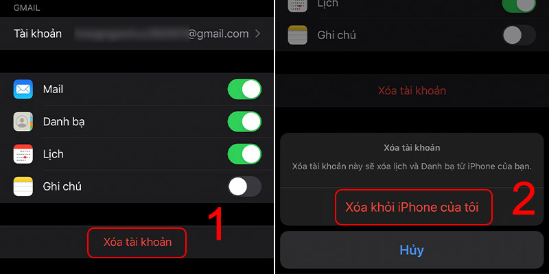 Chọn Xoá khỏi iPhone của tôi