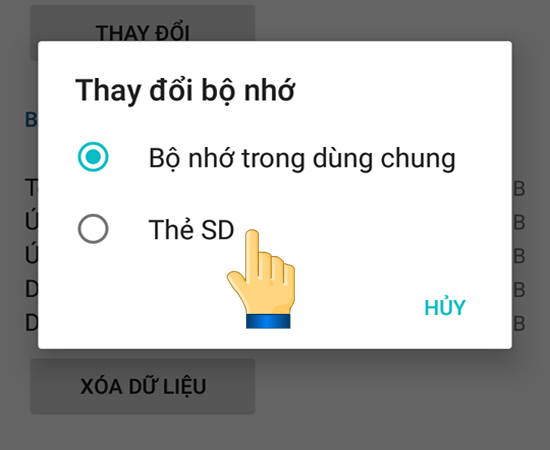 Bước 3: Chọn vào thẻ SD.
