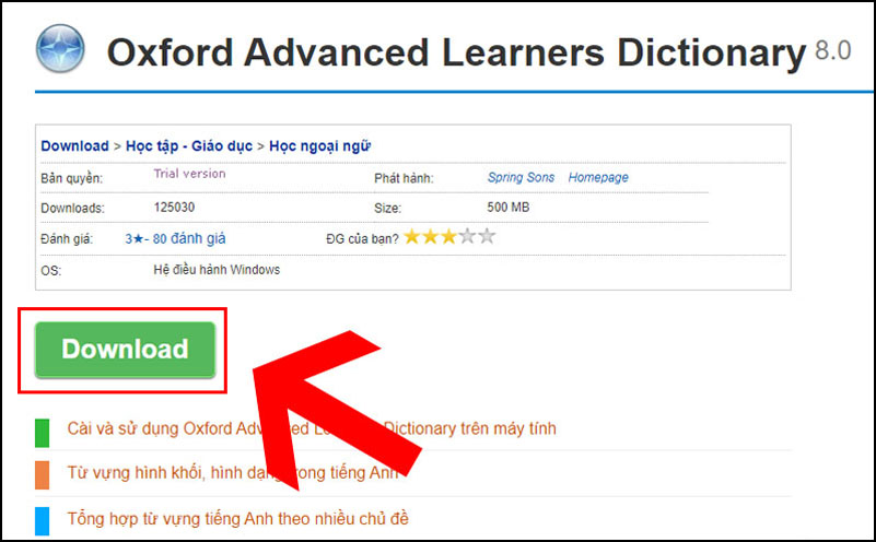 Tải Oxford Advanced Learners Dictionary