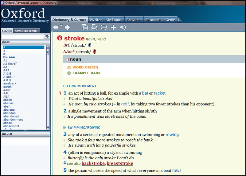 Phần mềm từ điển Oxford có giao diện vô cùng đơn giản và thân thiện với người dùng.