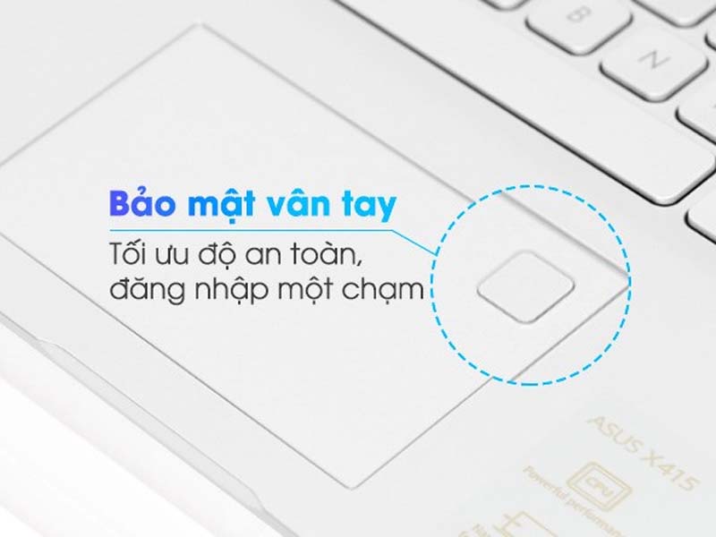 Asus VivoBook X415EA sở hữu tính năng bảo mật vân tay