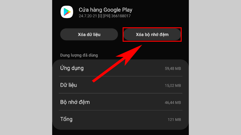 Thực hiện xóa bộ nhớ đệm trong ứng dụng