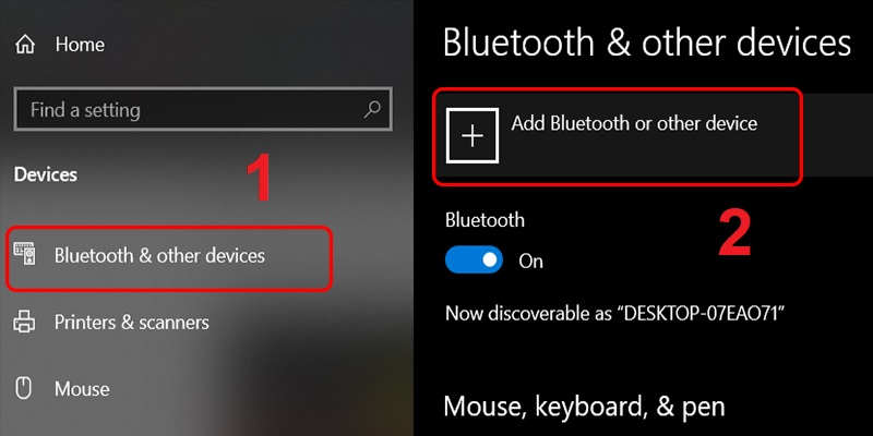 Click chọn Add Bluetooth or other device