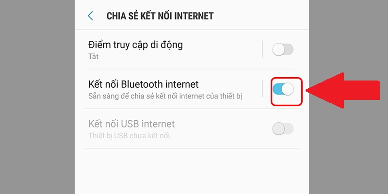 Cho phép Kết nối Bluetooth internet