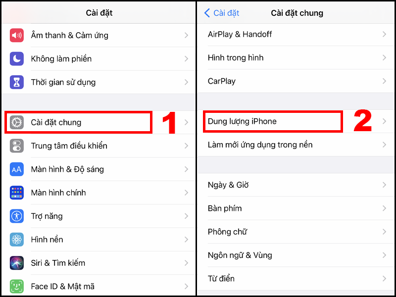 Kiểm tra dung lượng trên iPhone