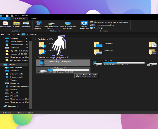 thiết bị của bạn đã được kết nối vào máy tính