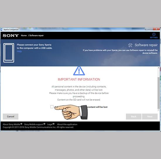 Tích chọn vào ô I understand that my personal content will be lost. Sau đó bấm Next