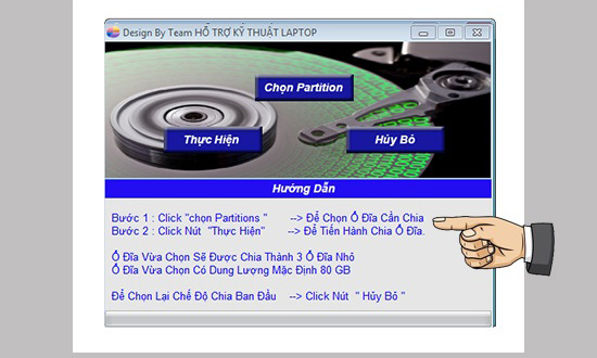 Chọn Partition >> Thực hiện
