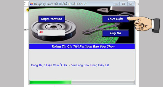 Thực hiện chia ổ đĩa