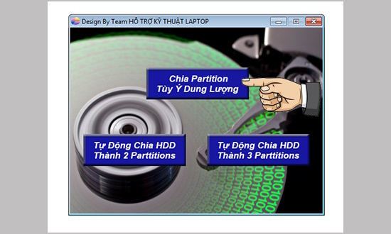 Chia Partition tùy ý dung lượng