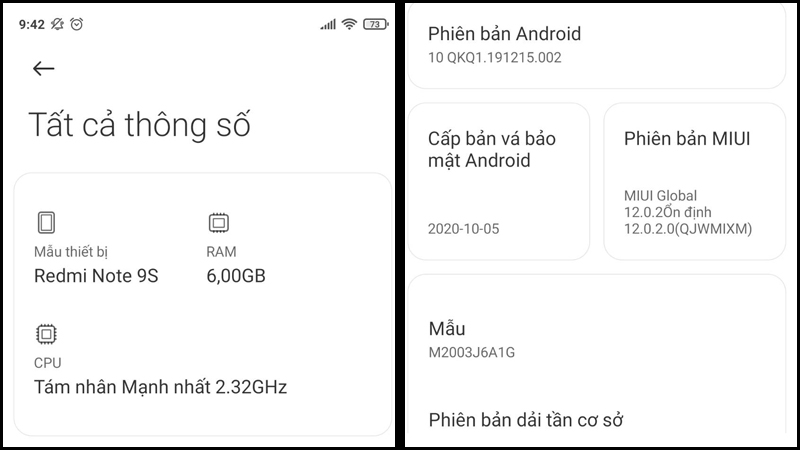 Bạn kiểm tra sau khi hệ thống hiển thị ra cấu hình điện thoại Android của bạn