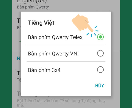 Bước 5: Cuối cùng bạn có thể thay đổi các kiểu gõ tiếng việt trong đây.