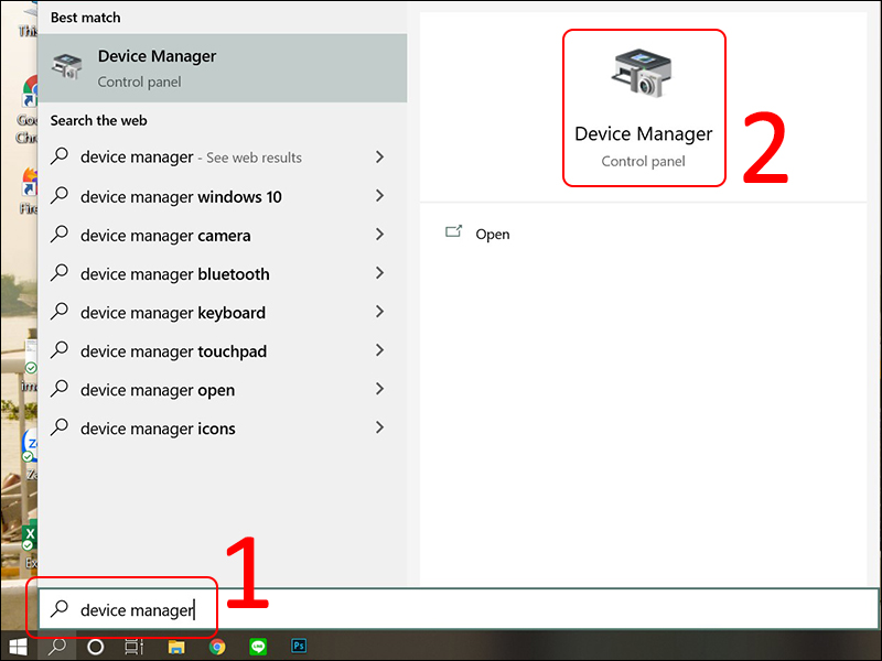 Truy cập Device Manager
