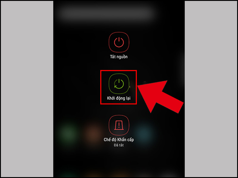 Chọn vào Khởi động lại