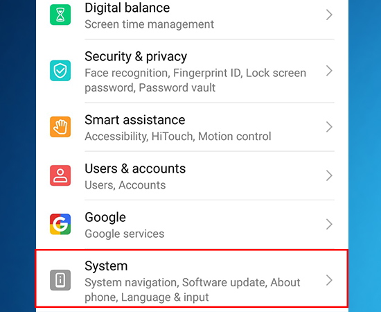 Bước 1: Các bạn chọn Cài đặt - Vào Hệ thống (System).