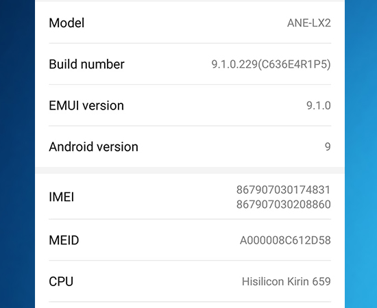 thông tin phiên bản tại phần Android version (phiên bản Android).