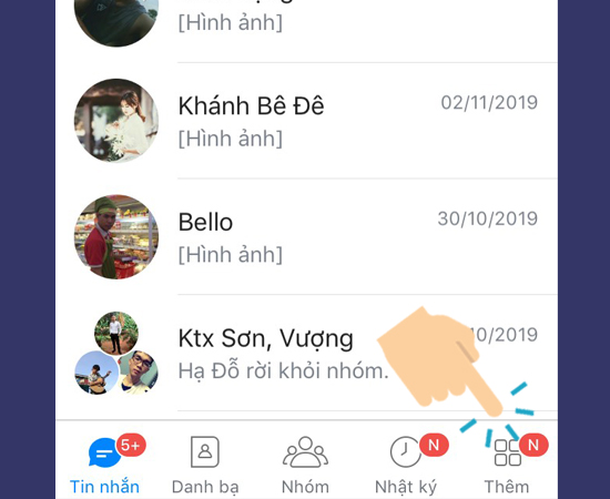 vào Biểu tượng thêm