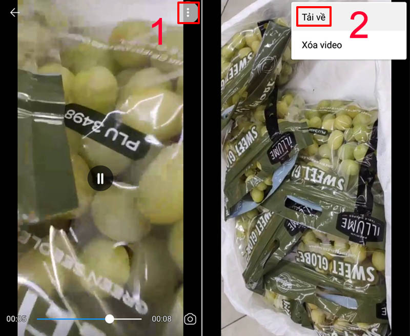 Nhấn Tải video