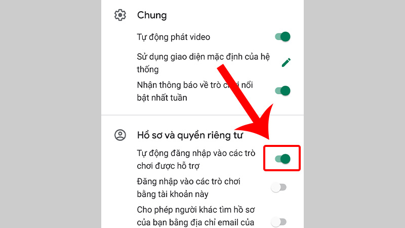 Tự động đăng nhập vào các trò chơi được hỗ trợ trên Google Play Games