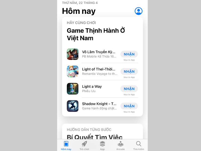 Mở lại App Store ngôn ngữ hiển thị sẽ được chuyển về vùng Việt Nam