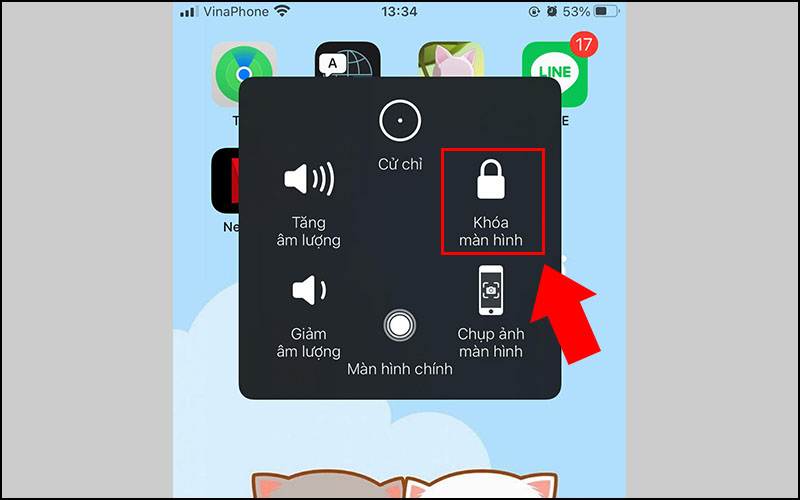 Dùng nút Home ảo để khóa màn hình điện thoại mà không cần đến nút nguồn