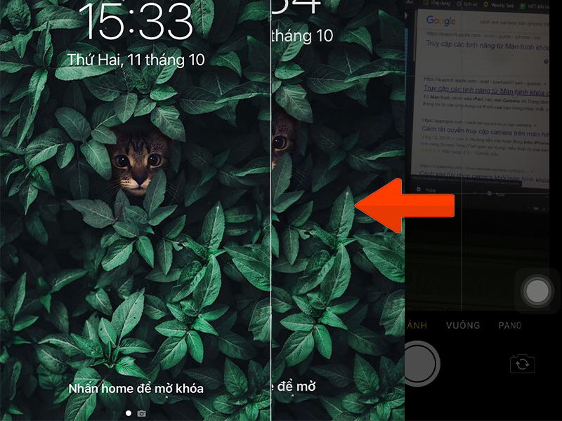 Cách bật camera ngay trên màn hình khóa
