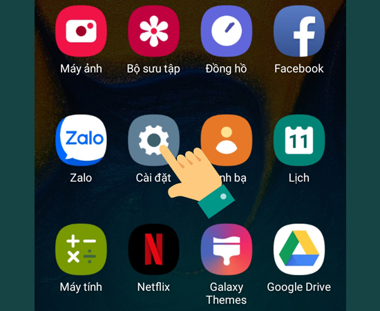 Bước 1: Vào Cài đặt.