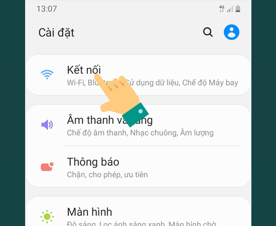 Bước 2: Chọn Kết nối.
