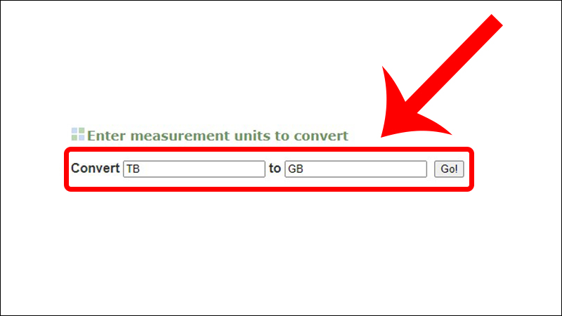 Chọn Go sau khi đã nhập xong đơn vị muốn chuyển đổi