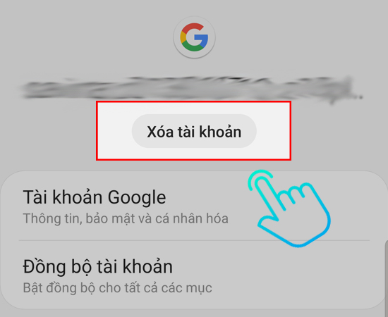 chọn Xóa tài khoản