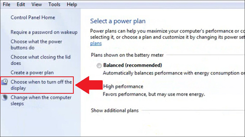 Choose when to turn off the display