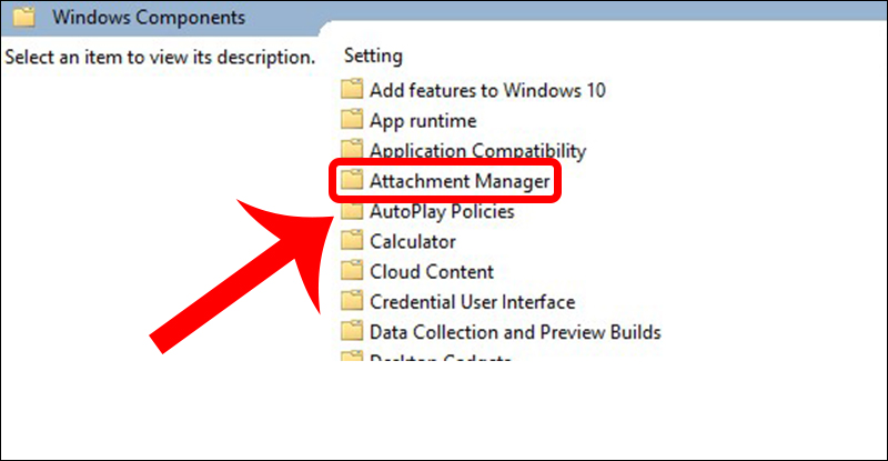 Chọn Attachment Manager