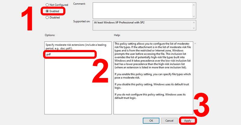 Chọn Apply sau đó chọn OK