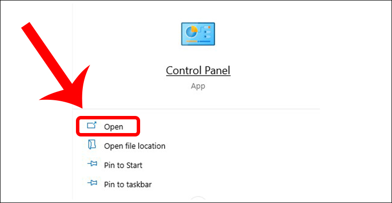 Truy cập Control Panel