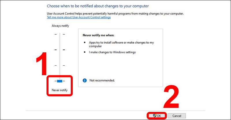 Tắt thông báo cho tình trạng này