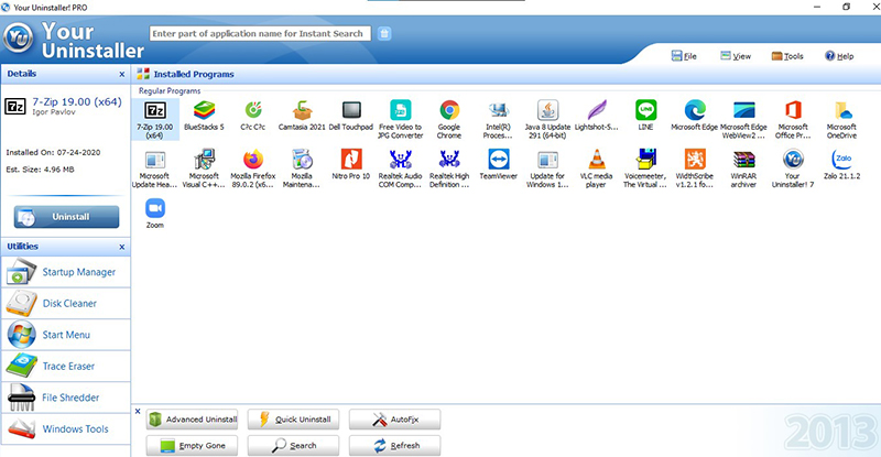 Các phần mềm chạy ngầm sẽ hiển thị