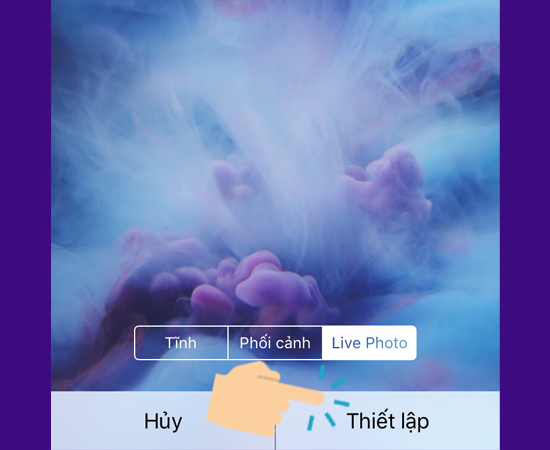 Chọn Live Photo và Thiết lập