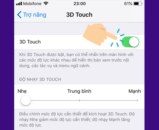 Bật 3D Touch