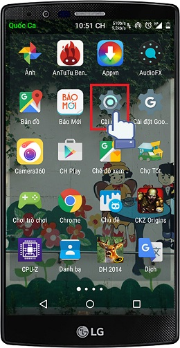 Bạn vào Cài đặt