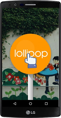 Máy sẽ hiện lên hình cây kẹo tên Android 5.x đó là Android Lollipop
