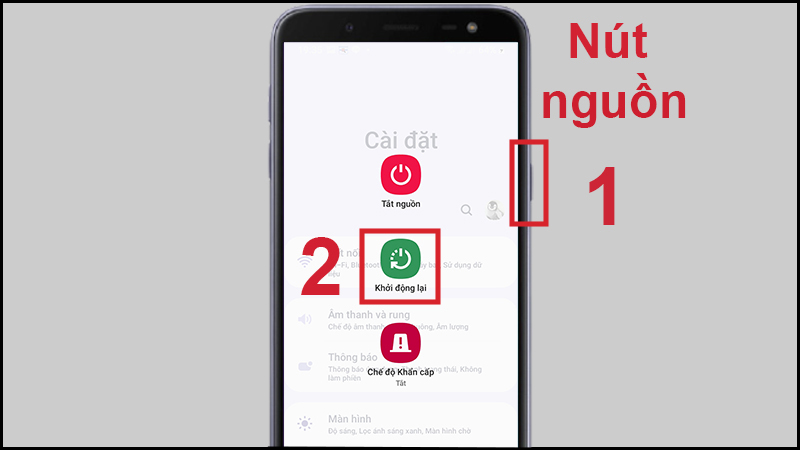 Khởi động lại điện thoại