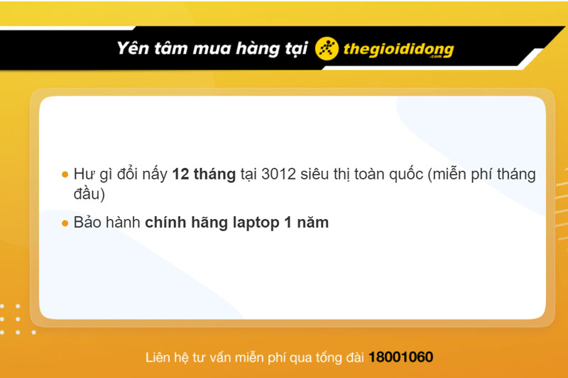 Chính sách bảo hành laptop hấp dẫn tại Thế Giới Di Động 