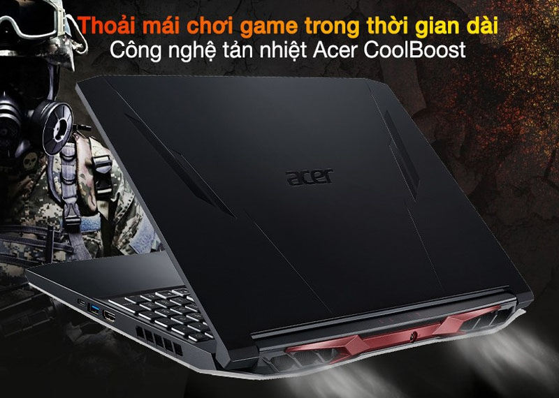 Với Acer Nitro 5 Gaming AN515 57 5669 i5, bạn có thể thoải mái chơi game trong thời gian dài 