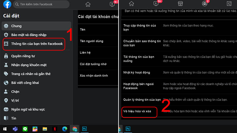 Chọn Vô hiệu hoá và xoá