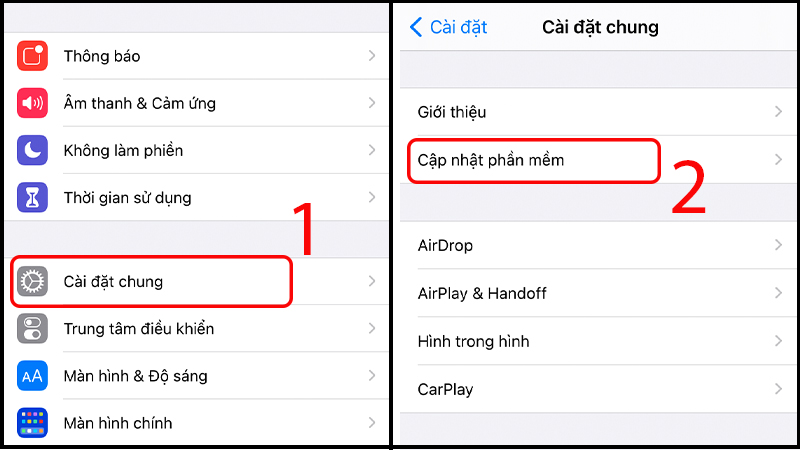 Cập nhật hệ điều hành trên iPhone