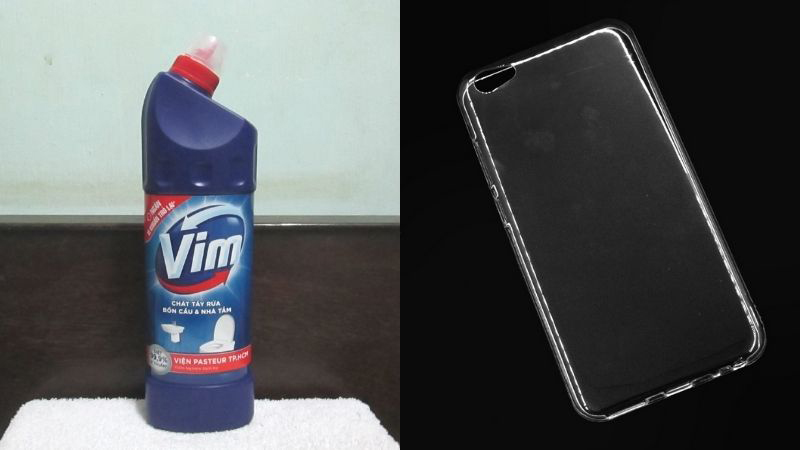 Vim có tác dụng làm sạch, tẩy trắng và có hiệu quả với cả ốp điện thoại