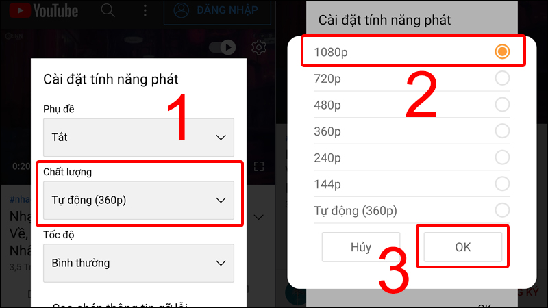 Chọn chất lượng video