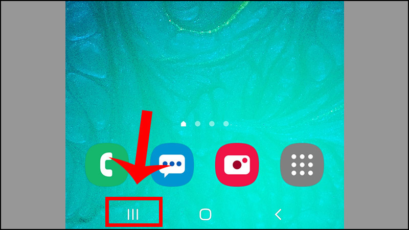 Bước 1: Trên giao diện chính của điện thoại bạn nhấn vào phím Đa nhiệm.