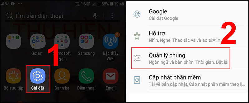 Bước 1: Vào Cài đặt