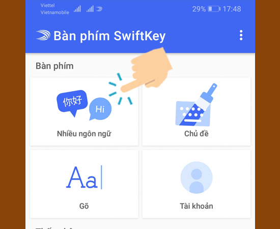 Chọn vào Nhiều ngôn ngữ
